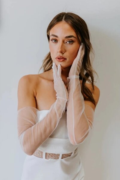 Hobigram White Long Tulle Party Costume and Bridal Gloves – Wedding & Henna &...