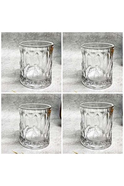 Jenisa Handmade Glass Whiskey Soft Drink Glass Set of 4