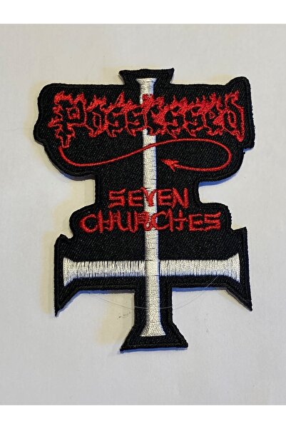 StüdyoÜmitTişört Possessed Seven Churches Patch-peç,arma,kot Yaması