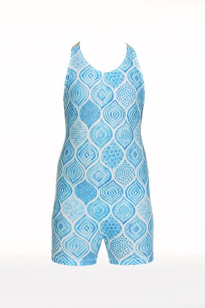 pistyle Girl's Swimsuit with Back Strap +40 Factor Sun UV Dried Light Turquoise Jumpsuit Swimsuit