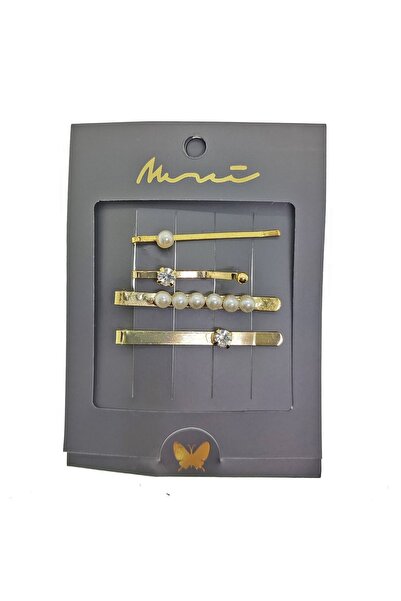 X-Lady Accessories Altın Renk Incili Kombin Yan Toka - 2267
