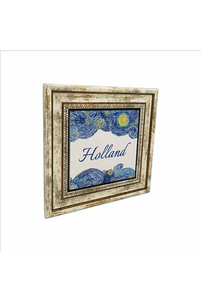 BAKSEPETE Netherlands Image Printed Natural Stone Painting 25Cmx25Cm Krg-020
