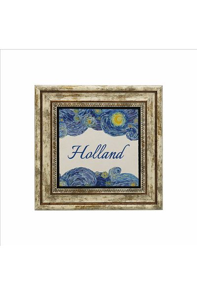 BAKSEPETE Netherlands Image Printed Natural Stone Painting 25Cmx25Cm Krg-020