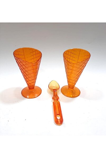 abnturk 2'li Dondurma Seti Kaşıklı Külah Şeklinde