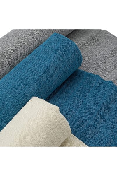 Tinybabyconcept Soft Organic 100% Cotton Single Layer Muslin Baby Swaddle Cover 3-Piece Set Baby Blanket Stroller Cover