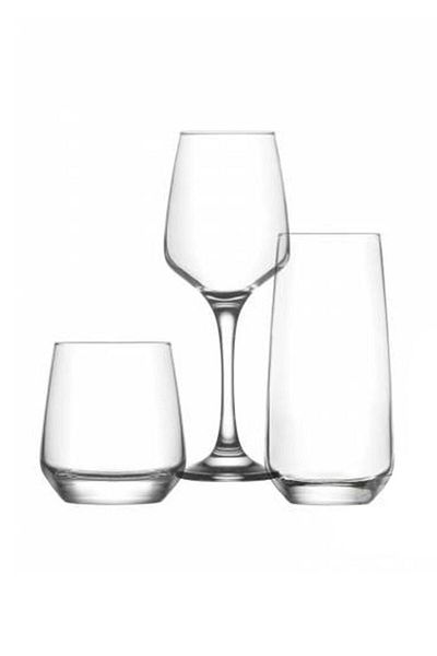 LAV Lal Footed Glass Soft Drink Water Set 18 Pieces