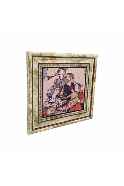 BAKSEPETE Musician Women Miniature Printed Natural Stone Painting 25Cmx25Cm Krt-125