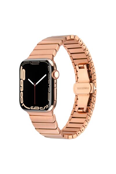 İncisoft Apple Watch 2/3/4/5/6/7/8/se 38mm 40mm 41mm Uyumlu Metal Çelik Pasla...