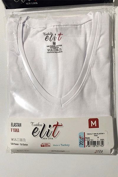 Tutku Elit Ανδρικό εσώρουχο με λαιμόκοψη Lycra με κοντό μανίκι 1303 - 12 τεμάχια