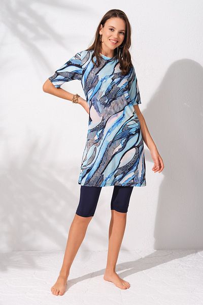 Pierre Cardin Patterned Hijab Swimsuit - Half Sleeve, Model231912