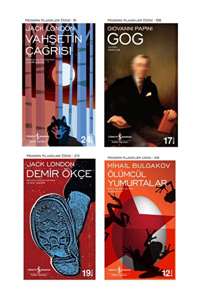 TÜRKİYE İŞ BANKASI KÜLTÜR YAYINLARI Vahşetin Çağrısı + Gog + Demir Ökçe + Ölümcül Yumurtalar- 4 Kitap Set - Iş Bankası Özel Set