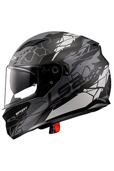 LS2 Stream Evo Impact Mat Siyah-gri Kapalı Motosiklet Kaskı