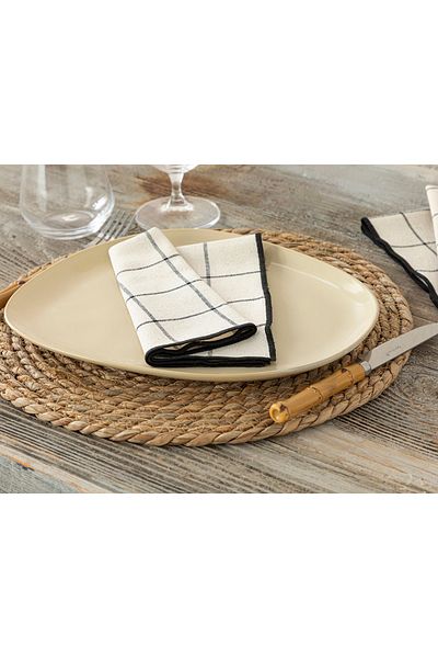 English Home Maro Cotton 2-Piece Guest Napkin 38x38 Cm Black