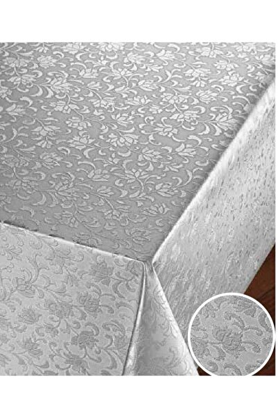 Herseyygüzell مفرش طاولة دائري PVC قابل للمسح، رمادي، قطر 140 سم