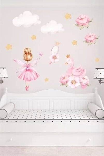 neşeli günlerim ملصق حائط راقصة الباليه والبجعة 70x100 سم