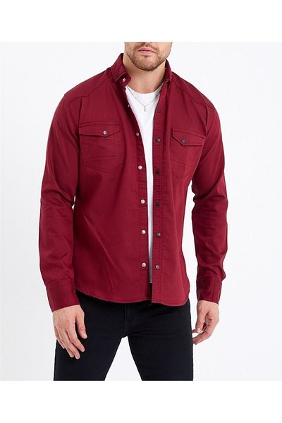 YNGMENCLASS Lycra Slimfit Denim Shirt