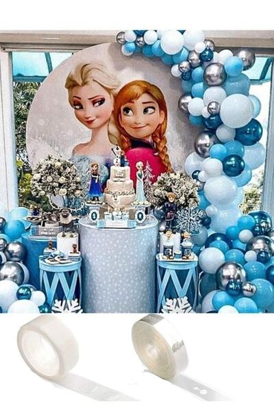 parti sürprizi Elsa Frozen Konsept Balon Zincir Ve Yapışkan Set