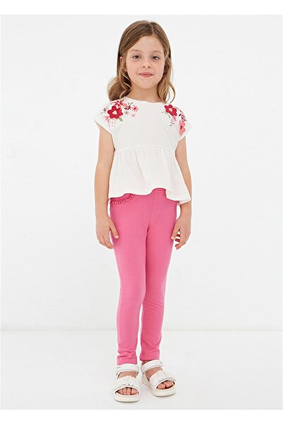 MAYORAL بنطلون بناتي من الساتان لون وردي 3504