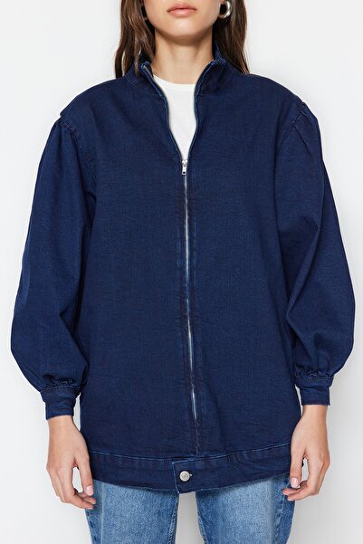 Trendyol Modest Ανοιχτό μπλε Bomber Τζιν Τζιν μπουφάν TCTSS23CK00113