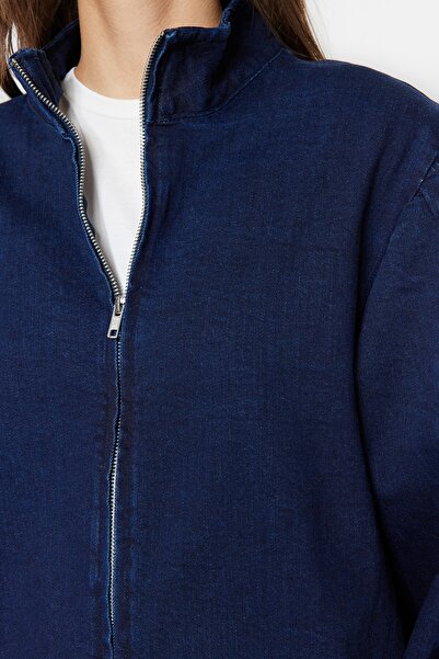 Trendyol Modest Ανοιχτό μπλε Bomber Τζιν Τζιν μπουφάν TCTSS23CK00113