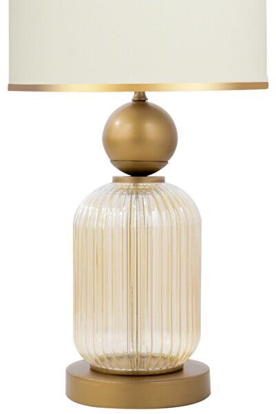 MINIMAL ETICARET VE BILGI TEKNOLOJILERI Lotus Gold - White Koni Cam Abajur