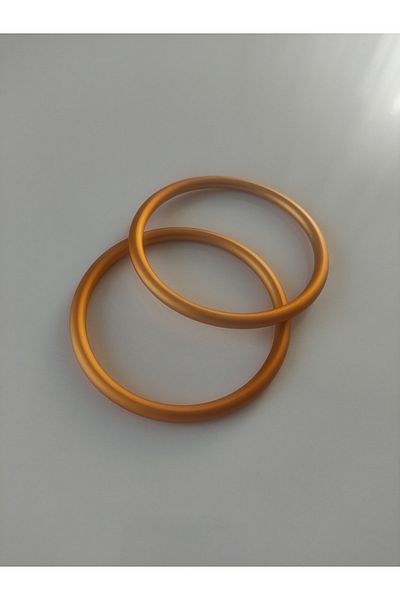 Teslime yücel Ring 2 Pieces Aluminum Full Ring Mustard Color Diameter 9 Cm