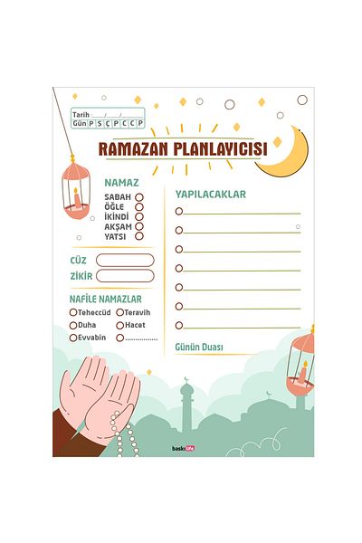Baskı Life Ramadan Bear Planner 14x20 cm - 35 Τεμάχια