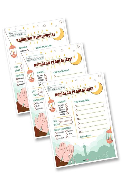 Baskı Life Ramadan Bear Planner 14x20 cm - 35 Τεμάχια