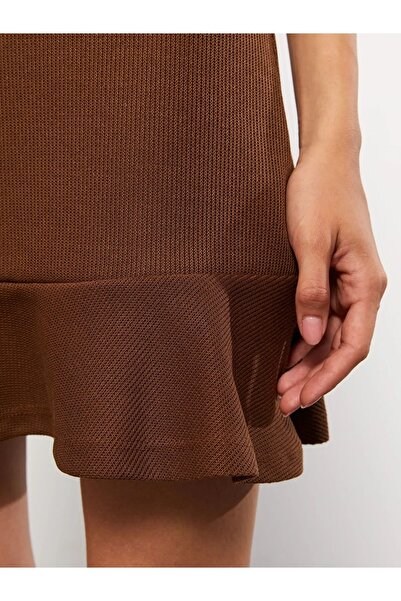 LC Waikiki Tweed Γυναικείο Φόρεμα - Casual V-λαιμόκοψη, Αμάνικο