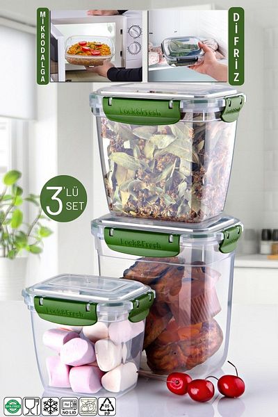 Nandy Home Master Rectangular Set of 3 - Microwavable Storage Container 825/1575/2100 ml