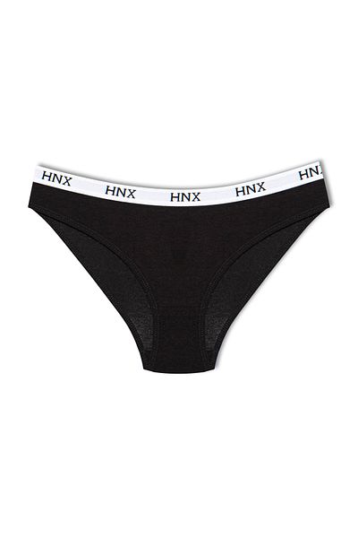 HNX Chiloți de damă cu elastic din jacquard din bumbac negru