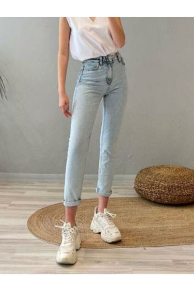 Trn JNS Phoebe Ice Snow Skiiny Mom (fit Mom) Blugi Mom cu talie înaltă Prieten
