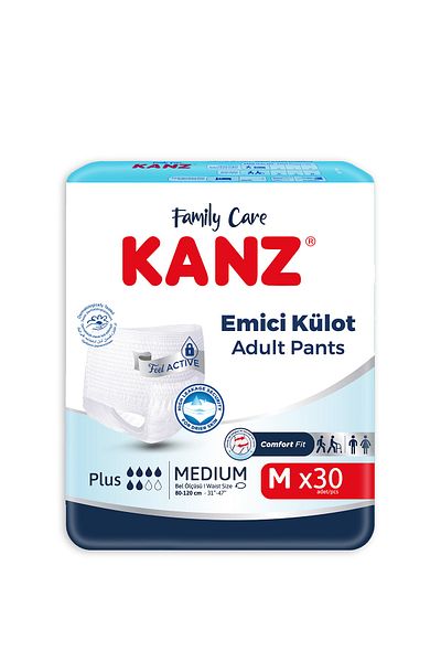 Kanz سراويل داخلية ماصة حفاضات للمريض مقاس M 30 قطعة