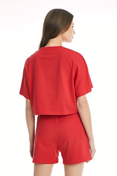 Ellesse Crew Neck Plain Red Women's T-shirt Cf008-rd Women's T-shirt