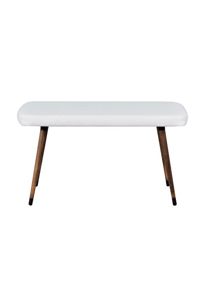 VİLİNZE Eames Ahşap Ayak Deri Mutfak Masası Bankı