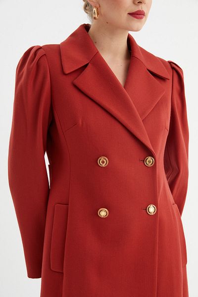 Balizza Gold Plated Stone Detail Buttoned Coat