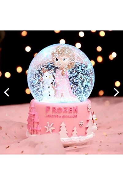 cosy home gift kar küresi orta boy Müzikli Pembe Kar Püskürtmeli Işıklı
