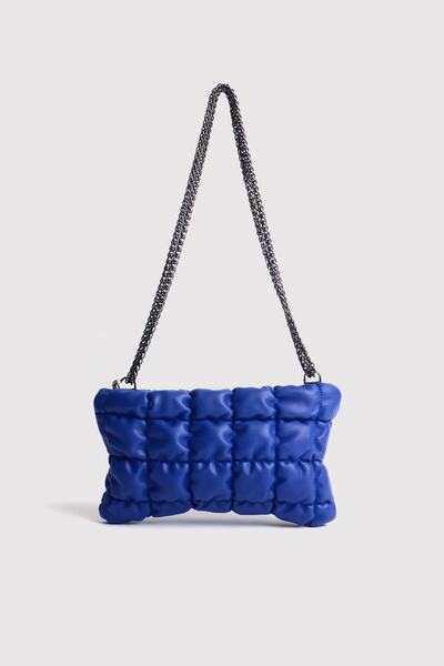 Berlesi Mavi Kadın Pofuduk Zincirli Omuz Ve Çapraz Baget Çanta