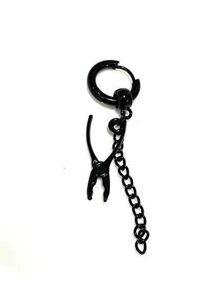stainless steell Gothic Stainless Steel Chain Hoop Earrings