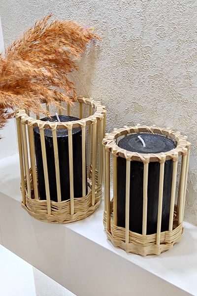 DEKOLOBİ Σετ μίνι φαναριών Bamboo Stick 2 τεμαχίων (16-14 CM)
