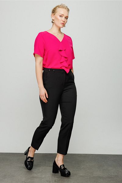 Ekol Large Size Front Trousers with Metal Accessories 2098 B.b