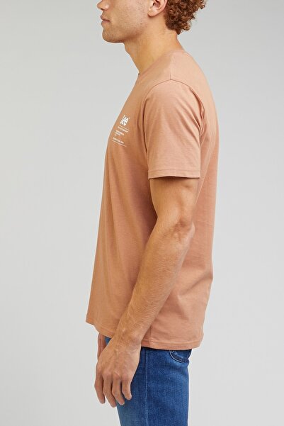 Lee Regular Fit Regular Cut 100% Cotton Crew Neck Cinnamon T-Shirt