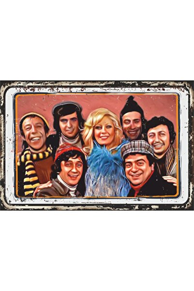 Hayat Poster Mavi Boncuk Yeşilçam Sahne Retro Ahşap Poster
