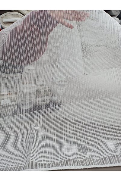 stay home Eteği Kurşunlu Düz Pilesiz Zırhlı Dokuma Tül Perde