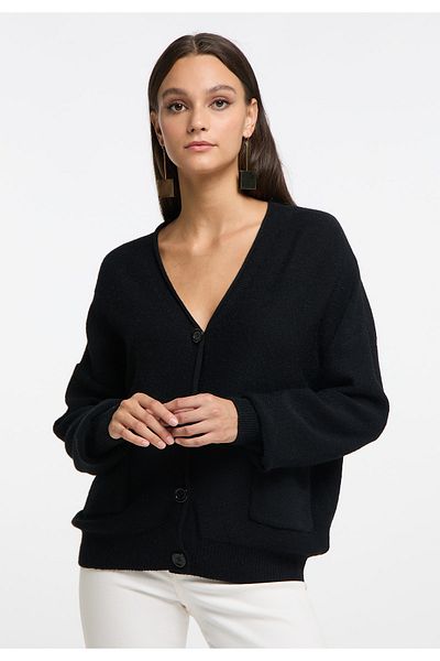 RISA Strickjacke - Schwarz - Regular Fit