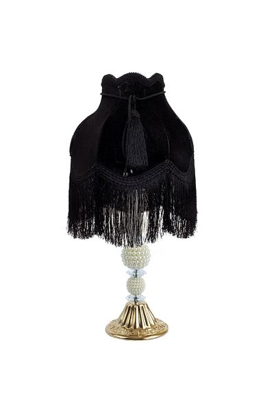 Dekovien Vintage Living Room Lampshade - Black Velvet Bedroom, Model Ab0337
