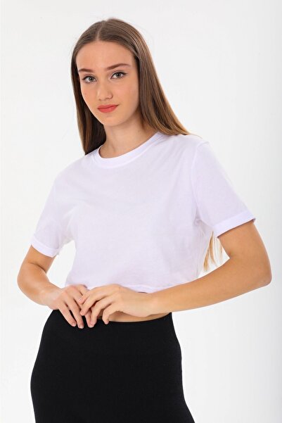 Swana Tricou alb cu mânecă scurtă pentru femei