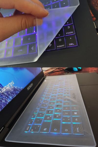 gökkuşağı store 2 Adet Şeffaf Silikon Notebook Laptop Klavye Koruyucu Anti-toz Ve Su Geçirmez | 15,6inç 17,3inç |