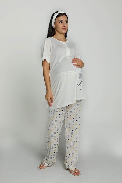 Kadınle Printed Pants Maternity Pajamas Set