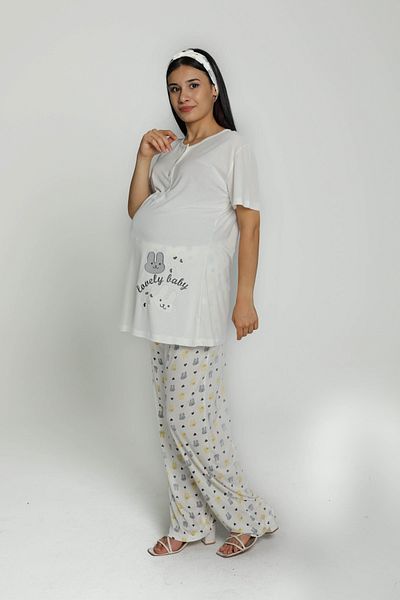 Kadınle Printed Pants Maternity Pajamas Set